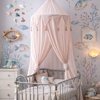 voile de lit bebe touche raffinée doux