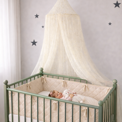 ciel de lit bébé bulle protection illumination douce agréable