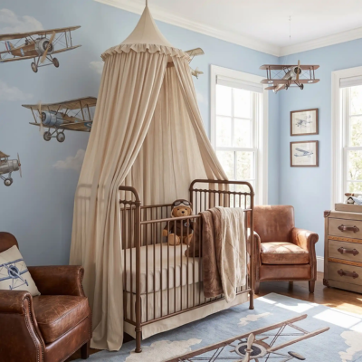 ciel de lit beige nid tendre protecteur