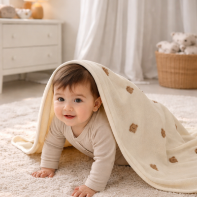 couverture en polaire bebe velours réconfortant