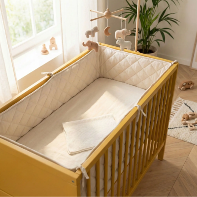 tour de lit bébé beige temps précieux