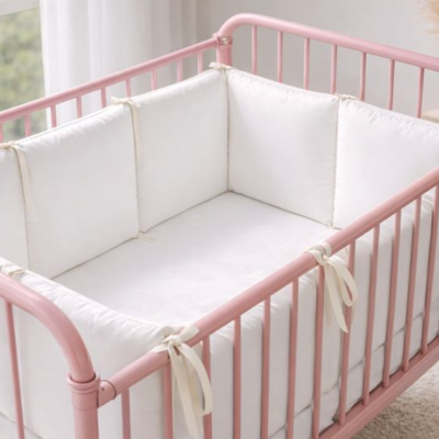 tour de lit bébé blanc prévention bosse