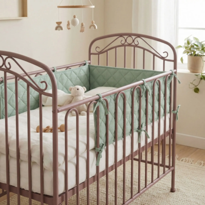 tour de lit bebe vert design parfait