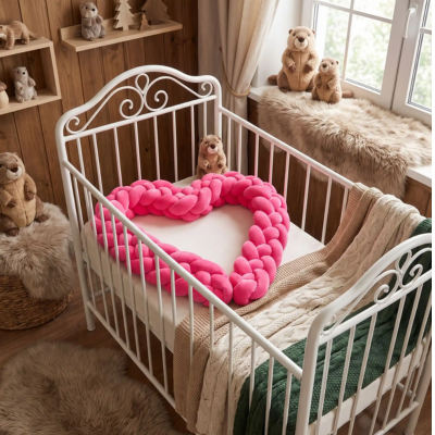tresse de lit 3 m rose vif apporte ambiance