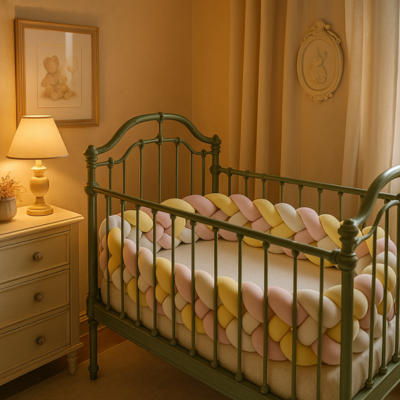 tresse de lit bébé protège utilement jambe main