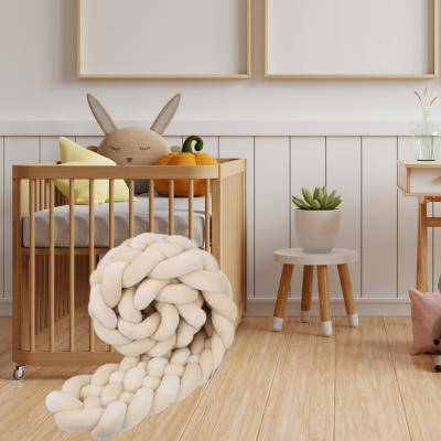 tresse de lit beige prévient bosse