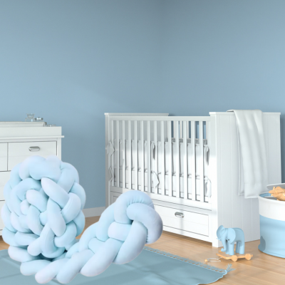 tresse de lit bleu illumine chambre