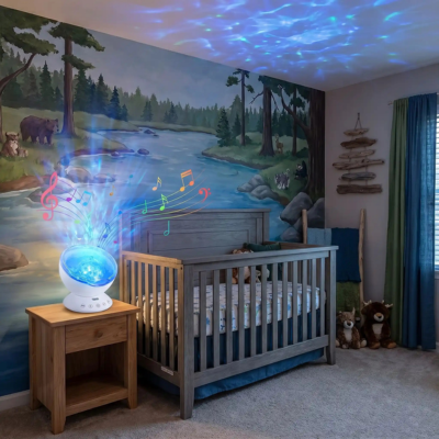 veilleuse musicale bébé projection plafond vague colorée